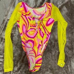 Multicolor bartender bodysuit